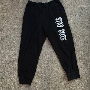 Stay Cute Black Joggers size small